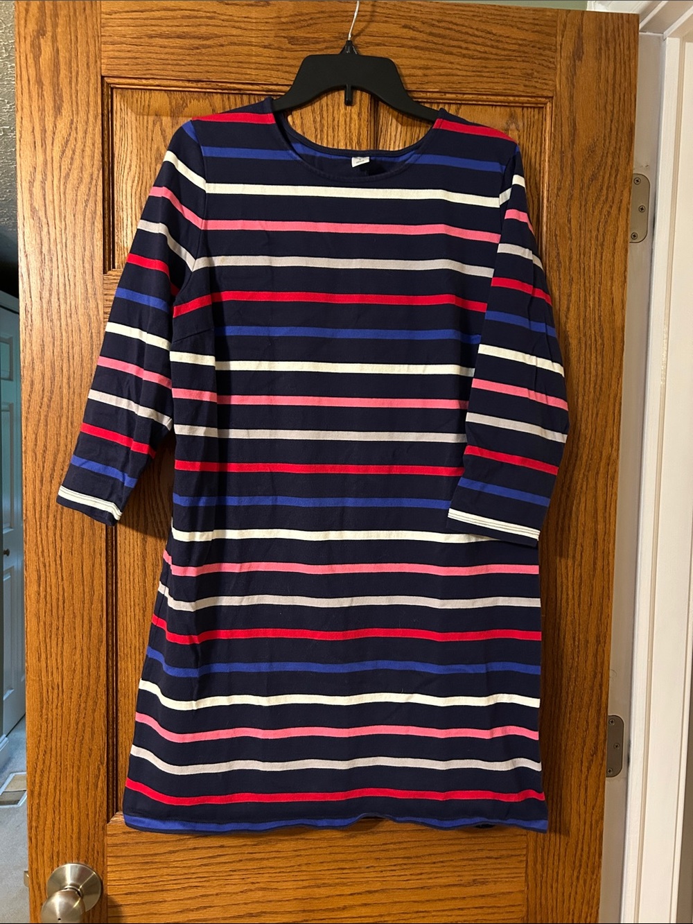 Old Navy Navy Striped Shift Dress with Pink & Red Accents